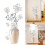 Decorative Elegant 3D Four Leaf Flower Vase Wall Art Sticker 2
