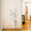 Decorative Elegant 3D Four Leaf Flower Vase Wall Art Sticker 4