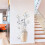 Decorative Elegant 3D Four Leaf Flower Vase Wall Art Sticker 5