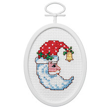 Janlynn 18 Zählung Ovaler himmlischer Weihnachtsmann Mini Kreuzstichset, 2,75 Zoll