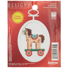 Janlynn 1143-45 Mini Zählstickset, 18 Count, 2,75 Zoll, Oval, Weihnachtsspielzeug