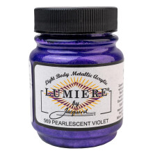 Jacquard Lumiere 2.25oz Fabric Paint Pearlescent Violet - Metallic Paint for Fabric Leather Canvas Paper and Wood - Light-bodied Metallic Acrylic