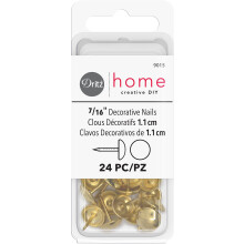 Dritz Home 9015 glatte dekorative negle 7/16-tommer messing (24-dele)