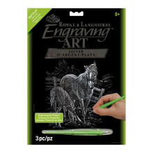 Silver Foil Engraving Art Kit 8"X10"-Mare & Foal