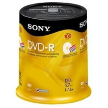 Sony 16 DVD-R vergini stampabili a getto d'inchiostro da 4,7 GB (confezione da 100)