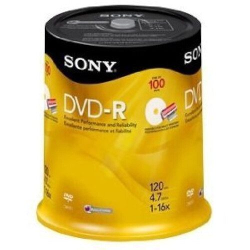 Sony Sony 16x 4.7GB Εκτυπώσιμα DVD-R (100-Πακέτο Σπείρα)