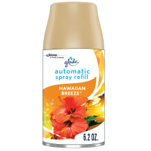 El recambio de spray automαtico Glade cabe en el soporte para hasta 60 dνas de frescura Hawaiian Breeze 6.2 oz 2 unidades