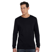 Bella Canvas Jersey Langarm-T-Shirt Schwarz