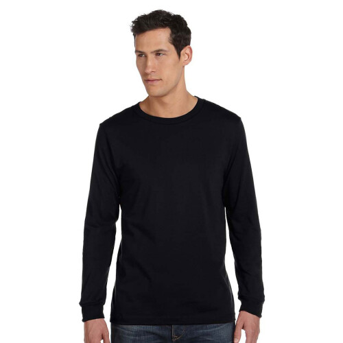 Bella Canvas Jersey Langarm-T-Shirt Schwarz
