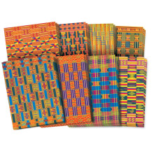 Papel Textil Africano Variado Roylco R15273, 8-1/2 x 11 Pulgadas, Paquete de 32