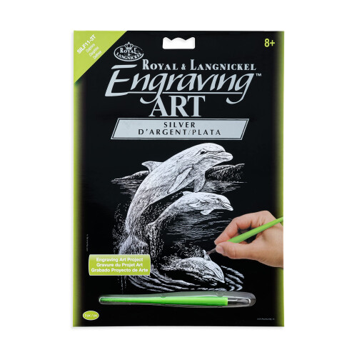 Engraving Art Silver - Dolphins