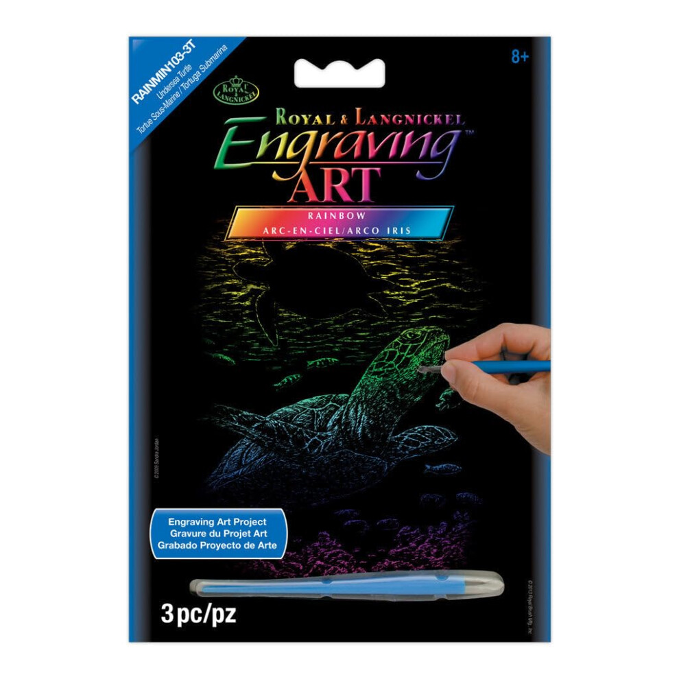 Royal & Langnickel(R) Rainbow Foil Engraving Art Kit 5"X7"-Undersea Turtle RAIMIN-103-image-OPC-PKT5BJ-NEW