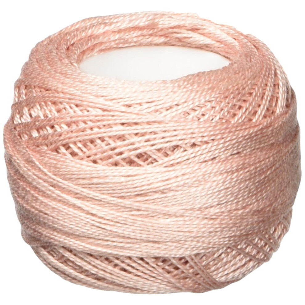Dmc Pearl Cotton Ball Size 12 141Yd-Very Light Shell Pink 116 12-224 Pink,White