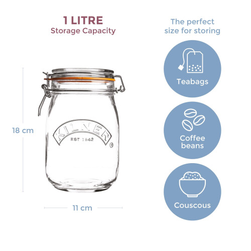 Kilner Kilner Ronde Swing Top Glazen Pot | 1L 1