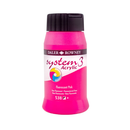 Daler Rowney System 3 Acrylic Fluorescent Pink (500ml)