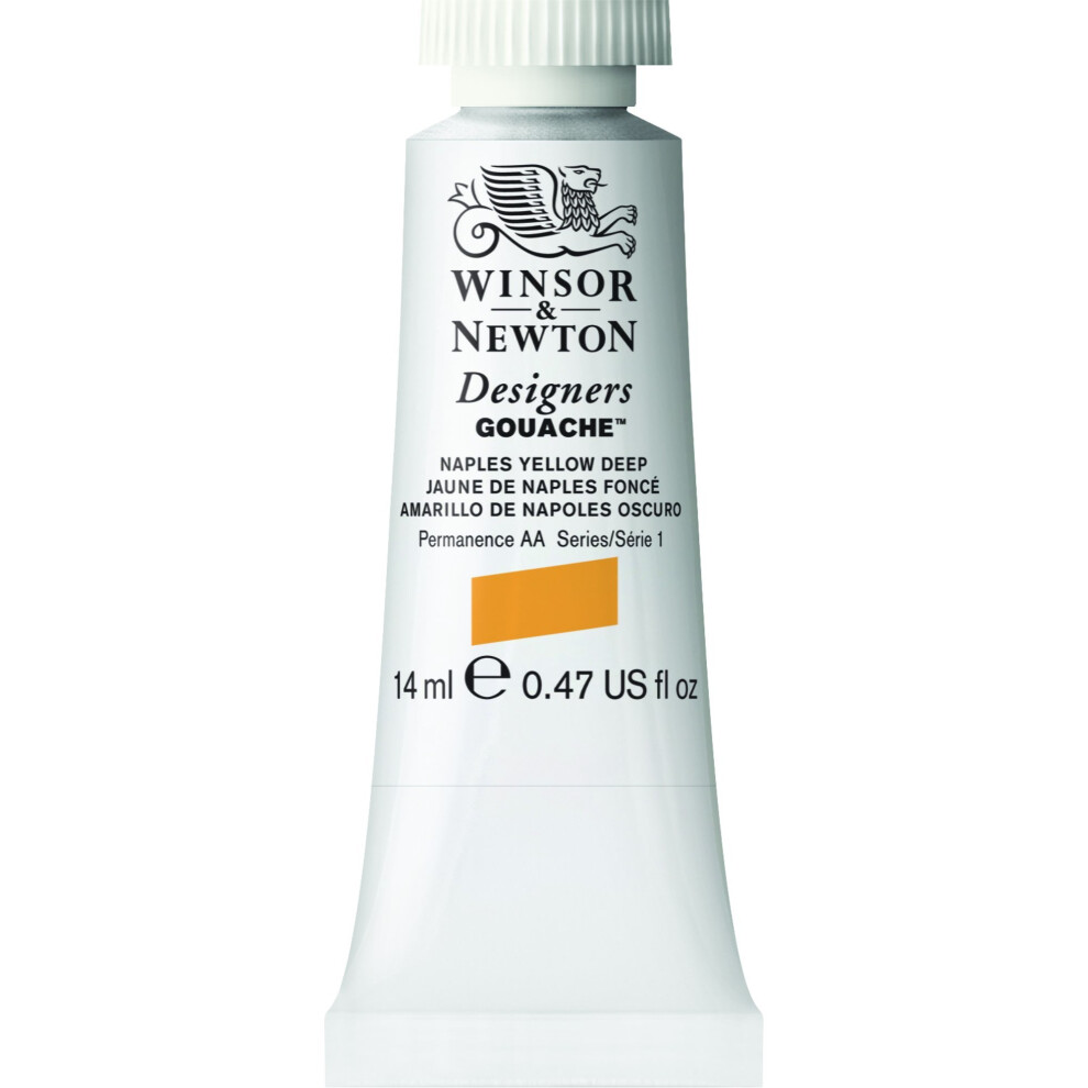 Winsor & Newton 14Ml Designers Gouache Tube - Naples Deep Yellow
