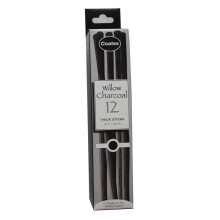 Coates 7-9 mm Diameter Willow Charcoal Thick, Pack of 12, Black