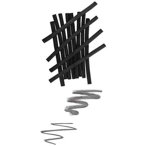 Coates 7-9 mm Diameter Willow Charcoal Thick, Pack of 12, Black 2
