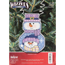 Janlynn Holiday Wizzers Kreuzstichset Schneemann mit Schal, 3"x2.25" 14 Count