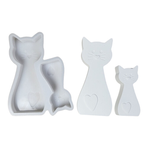 Katzenformen, handgefertigte Tier-Silikonform, Kerzenformen,
