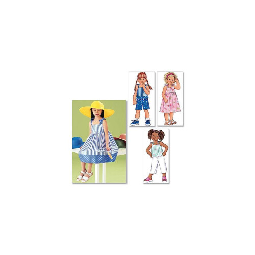 Butterick BUTTERICK PATTERNS B3477 Φόρεμα, Τοπ, Σορτς & Παντελόνι Παιδιών, Μέγεθος 2-3-4-5