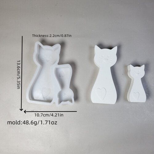 Katzenformen, handgefertigte Tier-Silikonform, Kerzenformen, 2