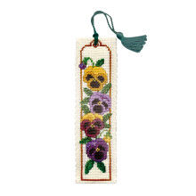 Kit segnalibro punto croce collezione Textile Heritage - Viole del pensiero