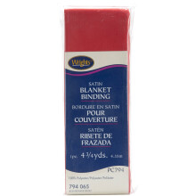 Biais de couverture en satin plié simple Wrights, rouge, 4,75 mètres