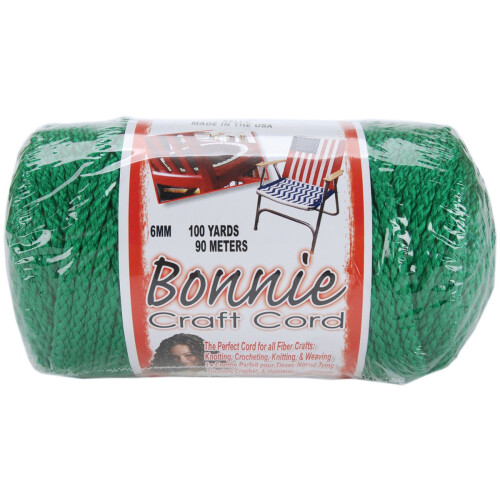 Bonnie Macrame Craft Cord 6mmX100yd-Kelly