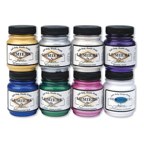 Jacquard Lumiere Metallic Acrylic Paint 2.25oz 8/Pkg-