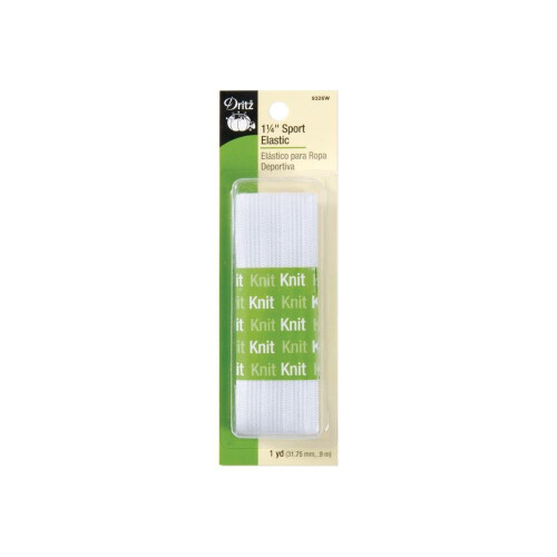 Dritz 9326W Sport Knit Elastisk, Vit, 1-1/4-Tum av 1-Yard