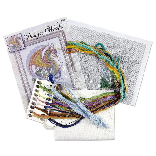 Celestial Dragon Cross Stitch Kit, Multi-Colour 2