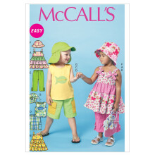 McCall's Patterns M6495 Overdele til sm?b?rn/b?rnene Shorts Bukser og hatte St?rrelse CF (4-5-6)