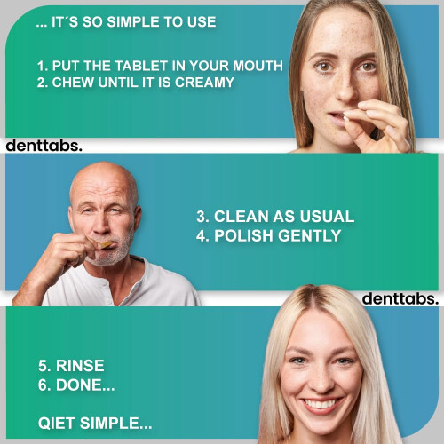 Denttabs tabletter för tandrengöring 125 st. 2