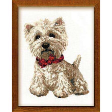 RIOLIS - West Highland White 945 Kits de point de croix pour chien 7 87""x10 24"" Kits de point de croix compt Kits de point de croix compt pour