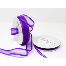 Grape Organza -nauha satiinireunalla - 25 jaardia x 5/8 tuumaa