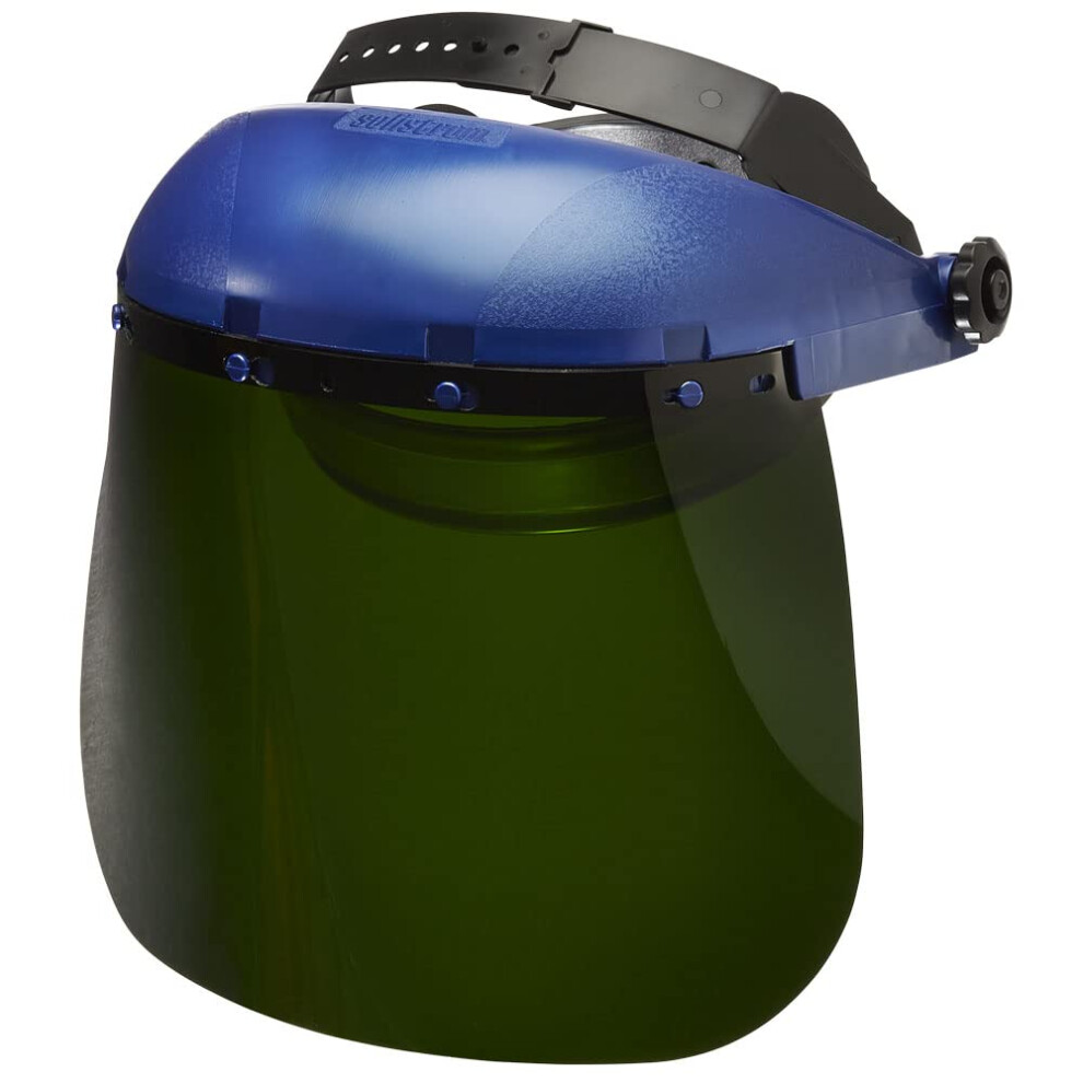 Sellstrom Single Crown Safety Face Shield With Ratchet Headgear Shade 5 Ir Tint Uncoated Blue S39150 032738005330