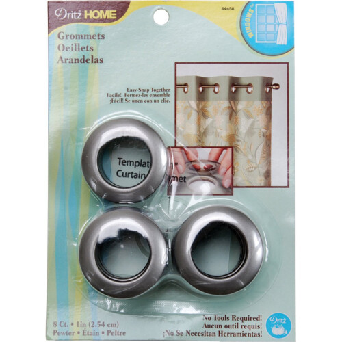 Dritz Home Curtain Grommets 1" Inner Diameter Plastic 8/Pkg-Pewter