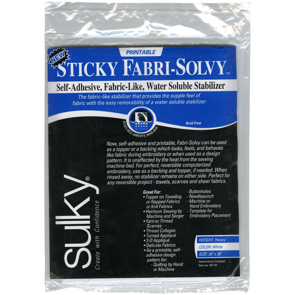Sulky Sticky Fabri-Solvy Stabilizer 20"X36"