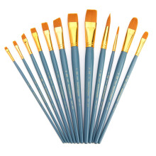 Royal & Langnickel(R) Gold Taklon Flat Value Pack Brush Set-12/Pkg RSET9305
