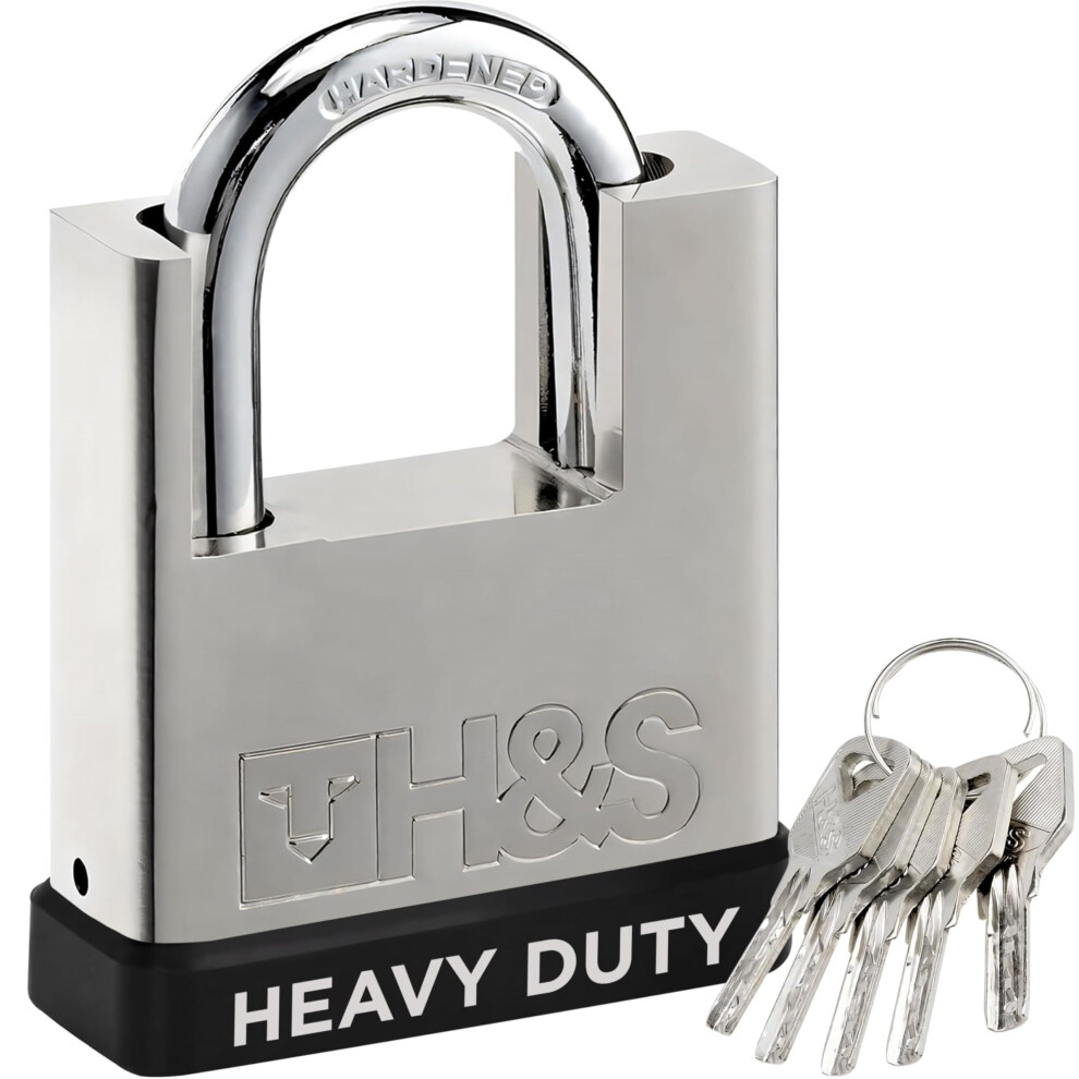H&S® 5 Keys 60mm Heavy Duty Warehouse Container Garage Shutter Padlock Gate Chain Lock