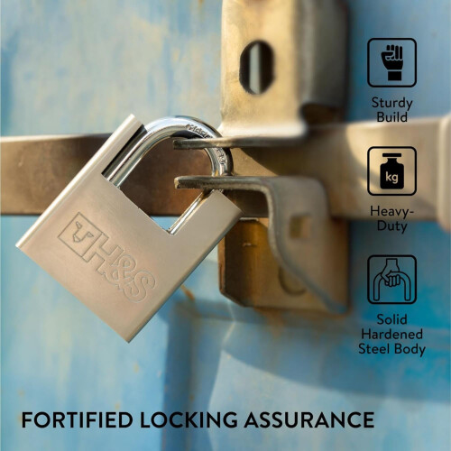 H&S® 5 Keys 60mm Heavy Duty Warehouse Container Garage Shutter Padlock Gate Chain Lock 1