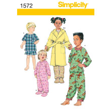 Simplicity 1572 Kinder und Kleinkind Bademantel und Schlafanzug Schnittmuster, Größen 1/2-2