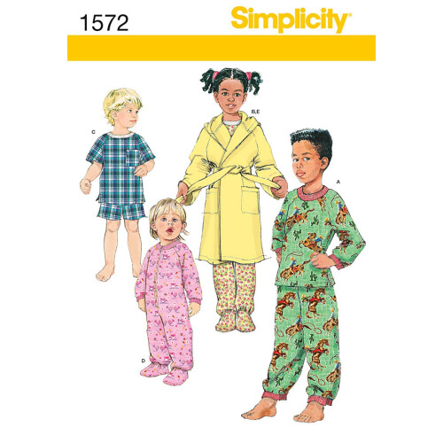 Simplicity 1572 Modelli di Cucito per Accappatoi e Pigiami Bambini, Taglie 1/2-2