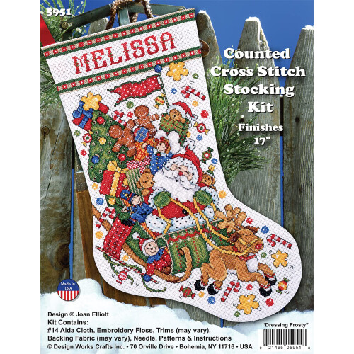 Kit di Stocking per Ricamo Tobin Santa Sleigh, 17" Lungo, 14 Count 1