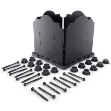 Ozco Laredo Sunset 10x10 Kit de base para postes Incluye placas decorativas Tuercas hexagonales Tornillos para madera OWT Acero galvanizado para