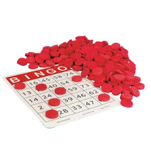 S&S Worldwide Quiet Bingo Chips Rda (paket med 250)