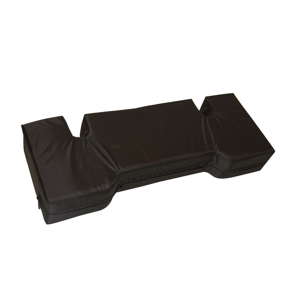 Skil-Care Lap Top Cushion 2.5"""" Thick Full-Arm Cutouts 16""""-18"""" Wheelchair Width Polyfoam Padding With Durable Nylon Cover Black 307012