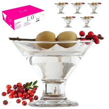 6x Ice Cream Dessert Pudding Appetizer Glass Serving Bowls, 165ml