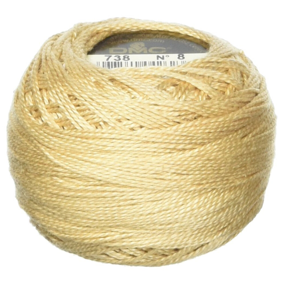 Dmc Pearl Cotton Ball Size 8 87Yd-Very Light Tan 116 8-738 White